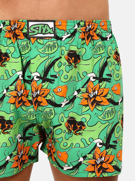 Styx Oranžno-zelene vzorčaste moške kratke hlače Styx