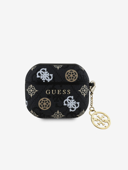 Guess PU 4G Peony Charm Pouzdro pro AirPods 3 Black Ovitek