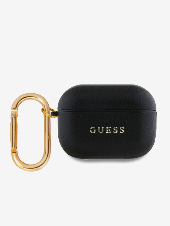 Guess PU Grained Classic Logo Pouzdro pro AirPods Pro 2 Black Ovitek