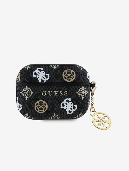 Guess PU 4G Peony Charm Pouzdro pro AirPods Pro Black Ovitek