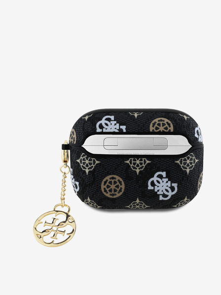 Guess PU 4G Peony Charm Pouzdro pro AirPods Pro Black Ovitek