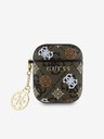 Guess PU 4G Peony Charm Pouzdro pro AirPods 1/2 Brown Ovitek