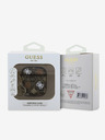 Guess PU 4G Peony Charm Pouzdro pro AirPods 1/2 Brown Ovitek