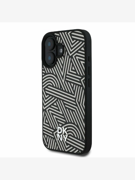 DKNY PU Leather Crosswalk Pattern Magsafe Zadní Kryt pro iPhone 16 Ivory Ovitek za telefon