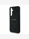 Guess PU Leather 4G Colored Ring MagSafe Zadní Kryt pro Samsung Galaxy S25+ Black Ovitek za telefon