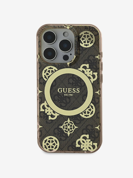 Guess IML 4G Peony MagSafe Zadní Kryt pro iPhone 16 Pro Max Brown Ovitek za telefon