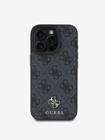 Guess PU 4G Small Metal Logo MagSafe Zadní Kryt pro iPhone 16 Pro Grey Ovitek za telefon