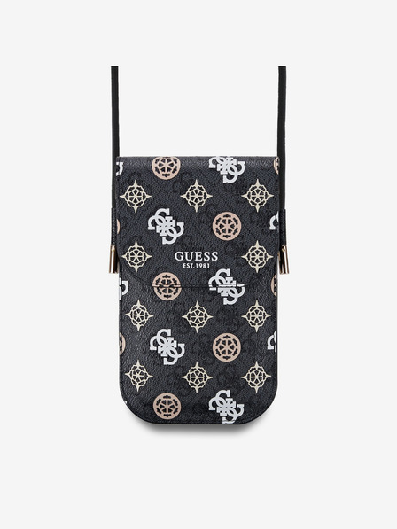 Guess PU 4G Peony Multicolor Taška na Telefon Black Ovitek za telefon