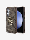 Guess PU 4G Metal Logo Zadní Kryt pro Samsung Galaxy S24 Brown Ovitek za telefon