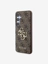 Guess PU 4G Metal Logo Zadní Kryt pro Samsung Galaxy S24 Brown Ovitek za telefon