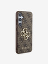 Guess PU 4G Metal Logo Zadní Kryt pro Samsung Galaxy S24 Brown Ovitek za telefon