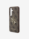 Guess PU 4G Metal Logo Zadní Kryt pro Samsung Galaxy S24 Brown Ovitek za telefon