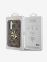 Guess PU 4G Metal Logo Zadní Kryt pro Samsung Galaxy S24 Brown Ovitek za telefon