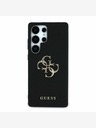 Guess PU Grained 4G Metal Logo Zadní Kryt pro Samsung Galaxy S25 Ultra Black Ovitek za telefon