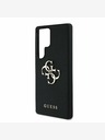 Guess PU Grained 4G Metal Logo Zadní Kryt pro Samsung Galaxy S25 Ultra Black Ovitek za telefon