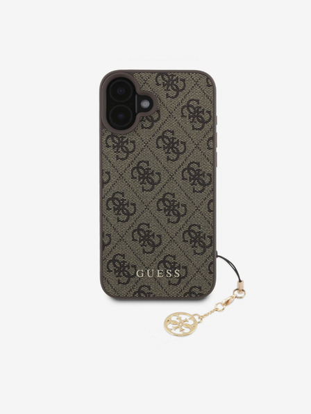 Guess 4G Charm Zadní Kryt pro iPhone 16 Tone on Tone Brown Ovitek za telefon