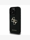 Guess PU Grained 4G Metal Logo Zadní Kryt pro iPhone 16 Pro Black Ovitek za telefon