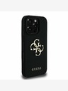 Guess PU Grained 4G Metal Logo Zadní Kryt pro iPhone 16 Pro Black Ovitek za telefon