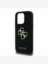 Guess PU Grained 4G Metal Logo Zadní Kryt pro iPhone 16 Pro Black Ovitek za telefon