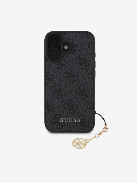 Guess 4G Charm Zadní Kryt pro iPhone 16 Tone on Tone Grey Ovitek za telefon