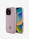 Guess PU Grained 4G Small Metal Logo MagSafe Zadní Kryt pro iPhone 16 Pro Pink Ovitek za telefon