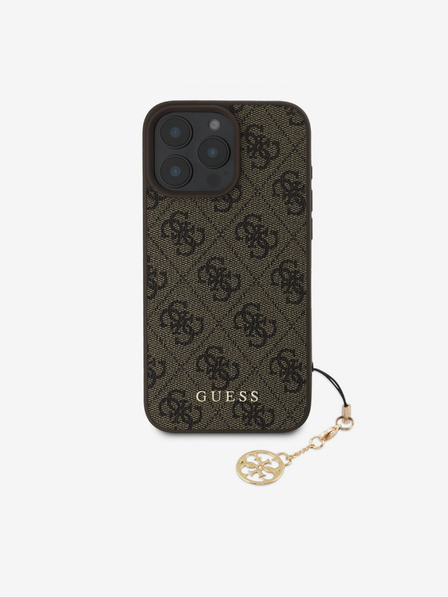 Guess 4G Charm Zadní Kryt pro iPhone 16 Pro Max Tone on Tone Brown Ovitek za telefon