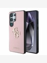 Guess PU Grained 4G Metal Logo Zadní Kryt pro Samsung Galaxy S25 Ultra Pink Ovitek za telefon