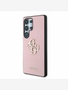 Guess PU Grained 4G Metal Logo Zadní Kryt pro Samsung Galaxy S25 Ultra Pink Ovitek za telefon