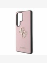 Guess PU Grained 4G Metal Logo Zadní Kryt pro Samsung Galaxy S25 Ultra Pink Ovitek za telefon