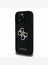 Guess PU Grained 4G Metal Logo Zadní Kryt pro iPhone 15 Pro Black Ovitek za telefon