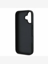 Guess PU Grained 4G Metal Logo Zadní Kryt pro iPhone 16 Black Ovitek za telefon