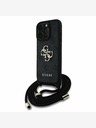 Guess PU 4G Metal Logo Crossbody Popruh Zadní Kryt pro iPhone 15 Pro Black Ovitek za telefon