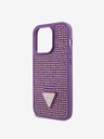 Guess Rhinestones Triangle Metal Logo Kryt pro iPhone 15 Pro Purple Ovitek za telefon