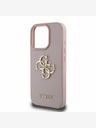 Guess PU Grained 4G Metal Logo Zadní Kryt pro iPhone 16 Pro Max Pink Ovitek za telefon