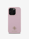 Guess PU Grained 4G Small Metal Logo MagSafe Zadní Kryt pro iPhone 16 Pro Max Pink Ovitek za telefon