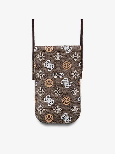 Guess PU 4G Peony Multicolor Taška na Telefon Brown Ovitek za telefon