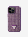 Guess Rhinestones Triangle Metal Logo Kryt pro iPhone 15 Pro Max Purple Ovitek za telefon