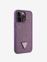 Guess Rhinestones Triangle Metal Logo Kryt pro iPhone 15 Pro Max Purple Ovitek za telefon