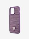 Guess Rhinestones Triangle Metal Logo Kryt pro iPhone 15 Pro Max Purple Ovitek za telefon