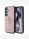 Guess PU Grained 4G Metal Logo Zadní Kryt pro Samsung Galaxy S25+ Pink Ovitek za telefon