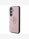 Guess PU Grained 4G Metal Logo Zadní Kryt pro Samsung Galaxy S25+ Pink Ovitek za telefon