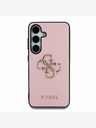 Guess PU Grained 4G Metal Logo Zadní Kryt pro Samsung Galaxy S25+ Pink Ovitek za telefon