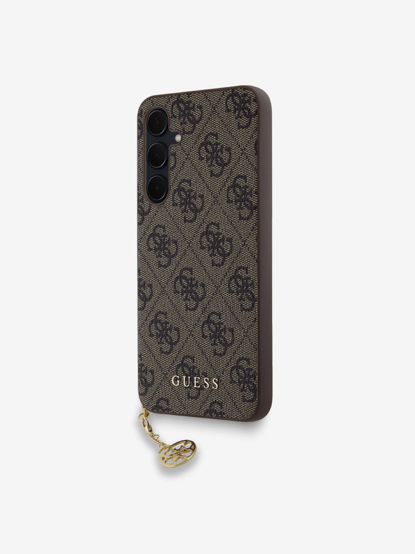 Guess 4G Charm Zadní Kryt pro Samsung Galaxy A35 5G Brown Ovitek za telefon