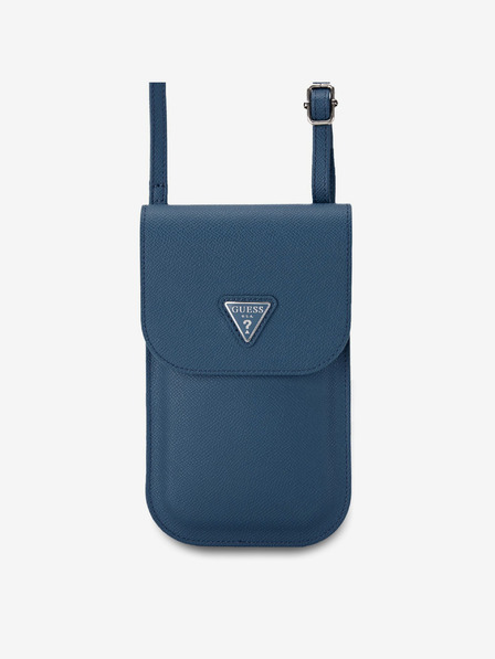 Guess PU Grained Triangle Logo Taška na Telefon Blue Ovitek za telefon