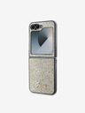 Guess PC/TPU Glitter Flakes Metal Logo Zadní Kryt pro Samsung Galaxy Z Flip 6 Gold Ovitek za telefon