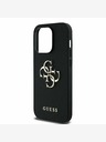 Guess PU Grained 4G Metal Logo Zadní Kryt pro iPhone 13 Pro Black Ovitek za telefon