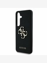 Guess PU Grained 4G Metal Logo Zadní Kryt pro Samsung Galaxy S25+ Black Ovitek za telefon