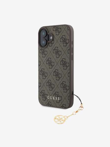 Guess 4G Charm Zadní Kryt pro iPhone 16 Plus Tone on Tone Brown Ovitek za telefon