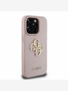 Guess PU Grained 4G Metal Logo Zadní Kryt pro iPhone 15 Pro Max Pink Ovitek za telefon