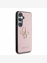 Guess PU Grained 4G Metal Logo Zadní Kryt pro Samsung Galaxy S25 Pink Ovitek za telefon